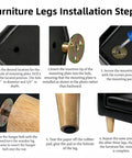 Installation steps for Four Inch Solid Rubber Wood Replacement Furniture Legs Set For Sofa Couch Chair Ottoman Loveseat.