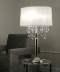 Crystal Silver Table Lamp With E12 Socket And On Off Switch UL Listed 16 By 16 By 30 Inches Max 40 Watt Bulb Modern Decorative Accent Light