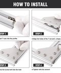 Step-by-step installation of 2020 Series Aluminum Corner Bracket Kit with L and T shape joint plates for 20x20mm extrusion.