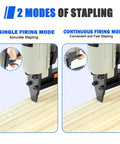 Diagram showing single and continuous firing modes of Pneumatic Continuous Firing Upholstery Stapler 22 Gauge 71 Series