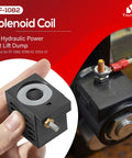 12V DC Solenoid Coil 16W With 8-32 Male Stud Brass Nuts Visible In Use For Hydraulic Power Unit Lift Dump Replacement