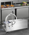 Heavy Duty Mobile Fryer Oil Filter Machine Featuring High Performance Pump Assembly crafted from stainless steel for commercial kitchens.