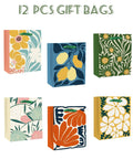 Clashing Floral Gift Bags With Tissue Paper Handles, 2.4x4.7x6.3 Inch Small Gift Bags Pack Of 12 With Tissue Paper Included