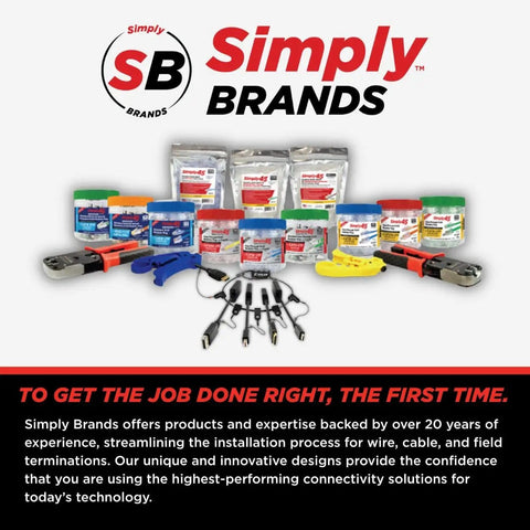 Simply Brands product line including Adjustable LAN Cable Stripper And Cutter For Shielded And Unshielded Cat7a Cat6a Cat6 Cat5e UTP STP.