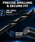 High-speed drill bit with 135° point for precise drilling in Top Shelf Sae Thread Repair Kit With Hss Drill Bits And Iron Tough Taps.