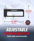 BRUNNWEST adjustable sheet metal hole cutter with four extra bits, front view, 7.1 in wide by 4.3 in tall