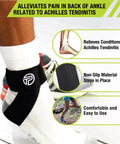 Person wearing Achilles Tendon Support for Tendonitis Relief with Compression Pad and Adjustable Strap Ankle Brace for Stabilization