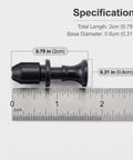 Fifty Black Push Lock Pins For Media Centers And Equipment Panels, 2cm long heavy duty plastic expanding fastener.