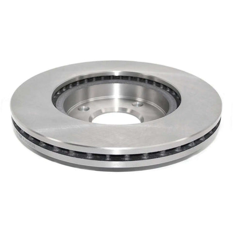 Front view of Front Vented Disc Brake Rotor With Hub Centric Fit Non Directional Swirl Finish Beefy Metallurgical Castings For Strength Reliable Braking And Easy No Machining Direct Replacement