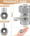 2 Pack 304 Stainless Steel Garden Hose Shut Off Valve 3/4 Inch GHT Ball Valve Beefy Heavy Duty Water Shut Off Connector For Outdoor Hoses Rust Proof Corrosion Resistant Built To Last, size diagram