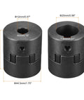 Flexible Coupling Shaft 12mm To 25mm Bore Motor Coupler Joint For Servo And Stepper Motors, 52mm Long, 44.5mm OD, 45 Steel, front view