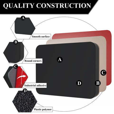 Screwless Transducer Mounting Plate For Boats, No Hull Drilling, Freely Mount On Your Boat, 4.5 By 3.5 Inch Standard Size, Black, Perfect For Small To Medium Sonar Transducers, Easy Clamp On. Black plastic polymer plate with smooth surface and round corners