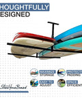Dope Overhead Paddleboard Hanger And Surfboard Rack For Garage Adjustable Ceiling Mount Storage for SUP and surf gear in use