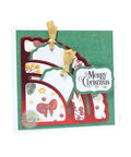 Stitched Slotted Corner Pocket Die Cut Set With Large Scalloped Edge Pocket for Christmas card making and scrapbooking.