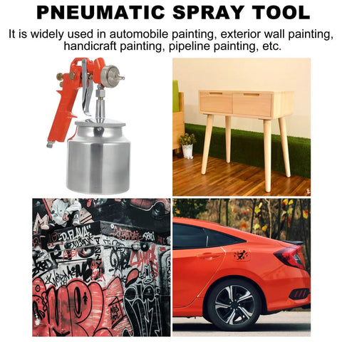 Pro Grade Pneumatic Paint Spray Gun With Adjustable Flow Control Knob For Furniture Cars Fences And Porch Touch Ups delivers precision painting.