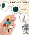 Ultra Slick Green Upholstery Tacks In A Hella Sturdy 100 Pack Featuring Heavy Duty Iron Craft Supplies for DIY furniture with flat heads.