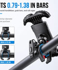 Close-up of Heavy Duty UTV Phone Mount Designed For Gator Xuv845r Models fitting 0.79-1.38 in bars for secure holding.