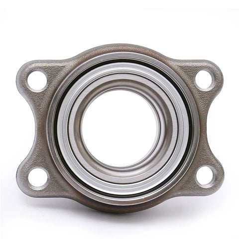 Front view of Premium Wheel Bearing And Hub Assembly For Front Axle Of Audi A4 Quattro And A6 Quattro Plus Rear Hub For S4 S6 S8 Quattro Models From 2000 To 2009 Replacement Part That Fits Like A Glove