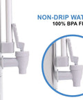 Close-up of the non-drip water tap on a Commercial Grade Stainless Steel Percolator Coffee Urn For Catering 100 Cup 16 Liter.
