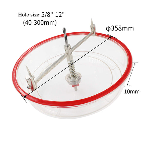 Adjustable Hole Saw Cutter Kit 40 To 300mm Circle Hollow Drill Bit Set with ABS Dust Cover for wood and plastic cutting.