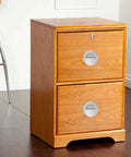 Wooden cabinet with 2 Pcs Round Hidden Flush Door Pulls Recessed Stainless Steel Handles in Brushed Nickel Finish