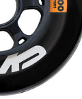 Close-up of Urban Bolt 100mm 90A Inline Skate Wheel Pack 2-Wheel Set showing black durable finish and wheel details.