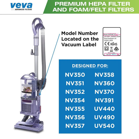 Vacuum compatible with Advanced NV350 Air Purifier Filter Replacements Six Pack Premium Activated Carbon Pre Filters.