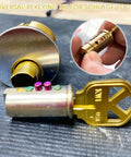 Universal Rekeying Kit For Schlage Locks All In One Pinning Kit with pins and key cylinder close-up view
