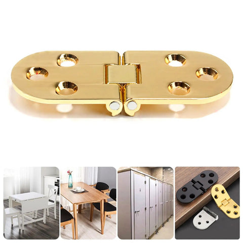 180 Degree Flush Mount Cabinet Hinge Set in gold zinc alloy for kitchen and bedroom cabinets, no fuss easy install