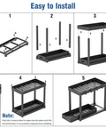 Assembly instructions for Heavy Duty Pull Out Under Sink Organizer Drawers Set Of Two Black Gliding Kitchen Cabinet Storage Carts.