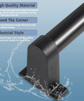 Heavy Duty Aluminum Stair Handrail For Indoor Outdoor Steps Wall Mounted Pipe Railing With Badass Black Powder Coating close-up view