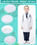 20 Pack Kids Lab Coats White Unisex Science Doctor Costume For Halloween School Play Bulk Set For Boys And Girls Medium Size