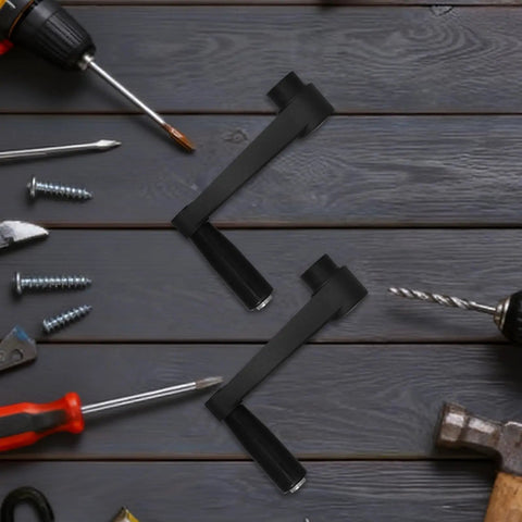 Foldable Crank Handle Nylon Rotary Grip For Milling Machine And Lathe Ergonomic Non Slip with textured grips on wood surface.
