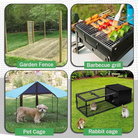 Top Shelf 1/2 Inch Black Hardware Cloth Roll 6 Inch Wide By 98 Feet Long used for garden fence, pet cage, and rabbit cage.