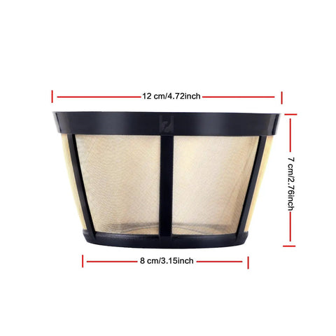 Reusable Coffee Filter For 8 To 12 Cup Coffee Makers Fits Most 8 To 12 Cup Machines Brown Color Eco Friendly Low Waste Replacement Filter