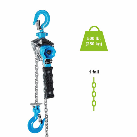 Quarter Ton Lever Chain Hoist Heavy Duty Pro Grade Ratchet Puller With Five Foot Lift And Pull Length For Workshop And Job Site