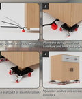 Upgrade Your Room Move Game With This Heavy Duty Furniture Dolly demonstrating four-step usage for moving furniture.
