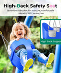 Toddler Swing Seat With Coated Chains And High Back Full Bucket Chair For Outdoor Backyard Fun, Kid Smiling