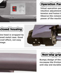 Portable Electric Strapping Machine Handheld Banding Tool for PP PET Strap with automatic tensioner, showcasing operation panel and non-slip grip.