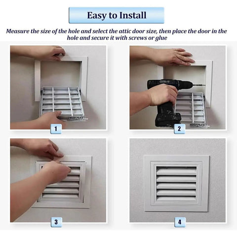 Installation steps for Heavy Duty Aluminum Louvered Vent For Cabinets Rock Solid Heat Dissipation Access Panel With Sleek Waterproof Finish.