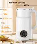 10 In 1 Plant Based Milk Maker All In One Kitchen Boss With 34 Oz Capacity 304 Stainless Steel With 12 Blades, side view
