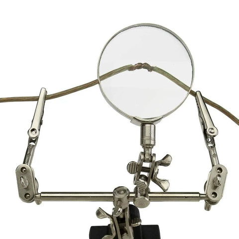 Adjustable Soldering Helping Hand With Pro Grade Magnifying Glass Third Hand Solder Aid Wire Station Stand With Dual Alligator Clips