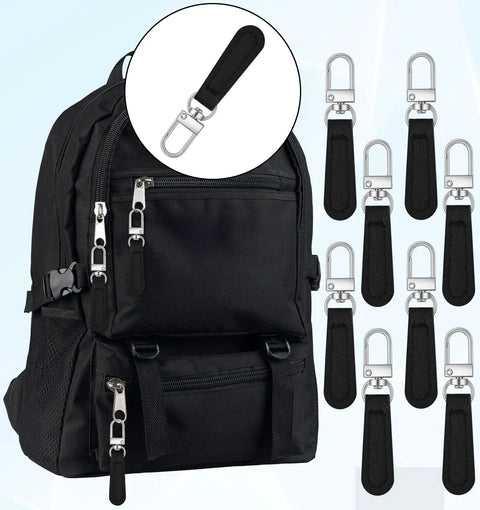 Backpack with Leather Zipper Pulls Kit With Detachable Leather Handles 8 Pack Repair Tabs for Luggage and Handbags