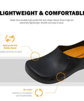 Slip Resistant Chef Clogs For Pros With Air Vents Grippy Non Slip Work Shoes Built For Kitchen Hospital And Healthcare All Day Comfort In Black For US Men Size 10 And Garden Use, featuring lightweight EVA and air vents.