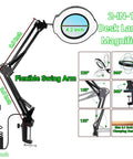 Must Have 15X Magnifying Glass With Light And Clamp For Hands Free Crafting And Close Work, 2 In 1 Desk Lamp With Dust Cover