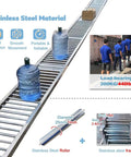 Foldable 1 Inch Galvanized Steel Conveyor Roller is Total Game Changer For Warehouse Unloading, Factories And DIY Rigs with water bottles and box.