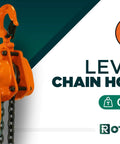 Lever Hoist 360 Degree Manual Ratchet Chain Puller With 1650 Lbs Capacity, Ten Ft Lift, shown with orange casting and hook