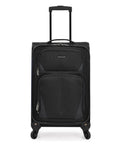 Aviron Bay Expandable Softside Carry On Luggage With Spinner Wheels For 1 To 3 Day Trips Black 23 Inch Durable 600D Polyester