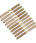 Heavy Duty Double Ended Threaded Dowel Screws And Hanger Bolts Set For Wood Furniture Joins M4 To M10, metallic finish in array.