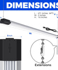 Dimensions of 4 Foot LED Shop Lights 84W 10000 Lumens Daylight 5000K Ultra Bright Lit Garage Lighting With Pull Chain On Off